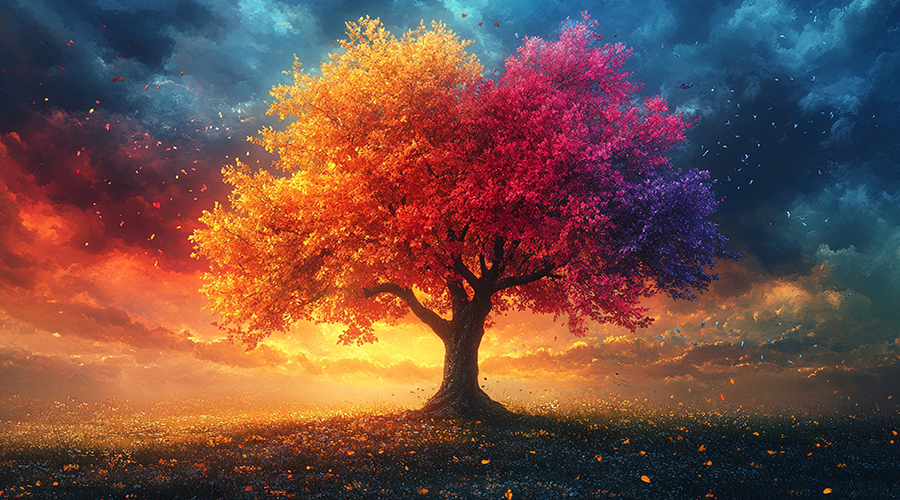 photo of a colorful tree