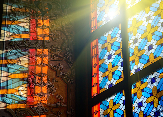 photo of a church window