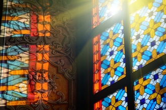 photo of a church window