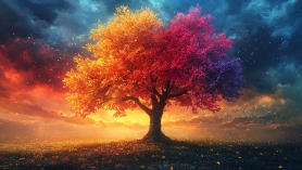 photo of a colorful tree